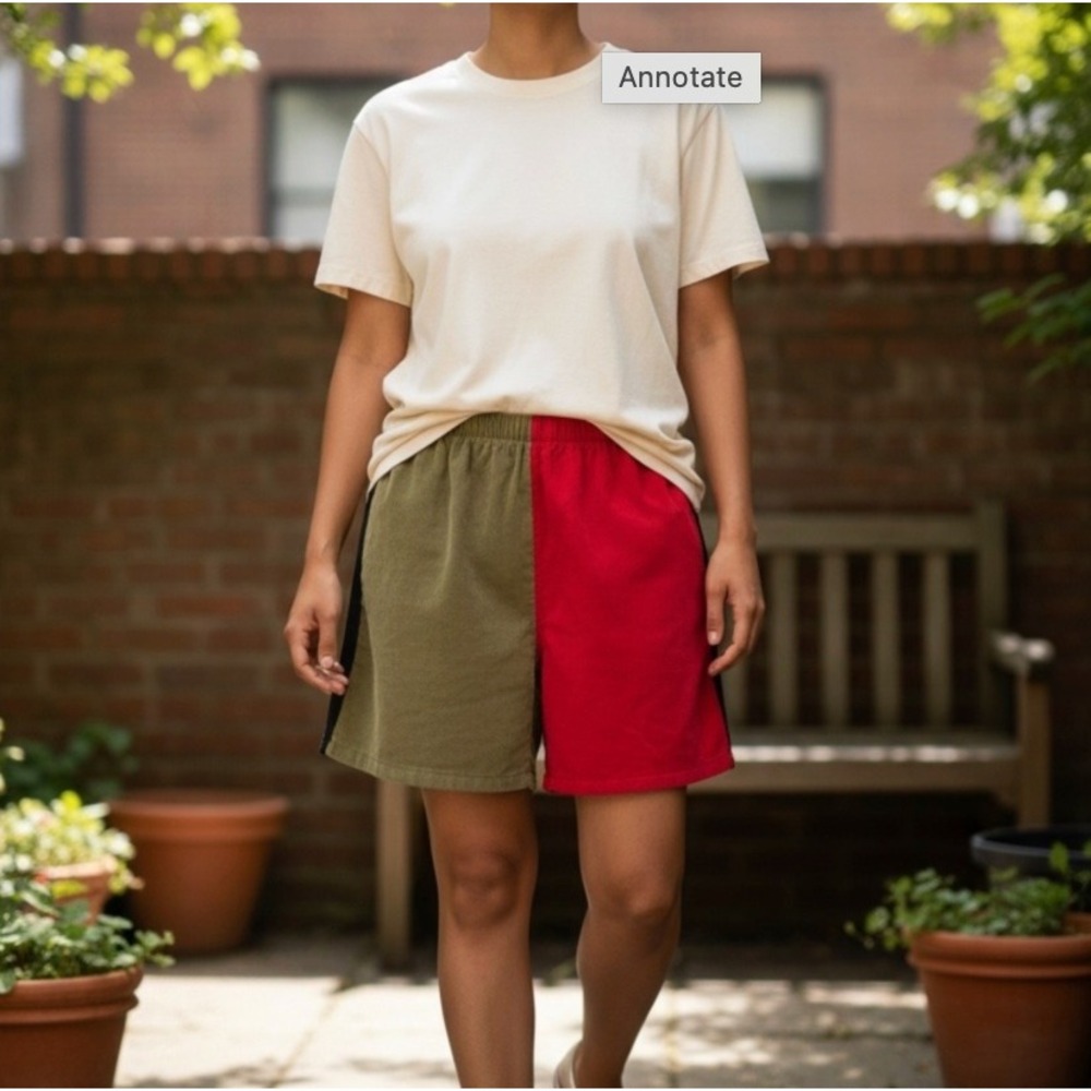 Urban Renewal Women's Corduroy Color Block Pull‎ On Shorts S/M